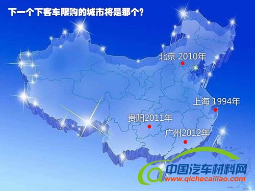 限购会由一线到二线城市逐渐扩散开来。今年广州是第一个出台限牌治赌措施的城市，但绝不是最后一个。预计今年机动车保有量超过200万辆的大城市都有出台类似政策的压力和冲动。