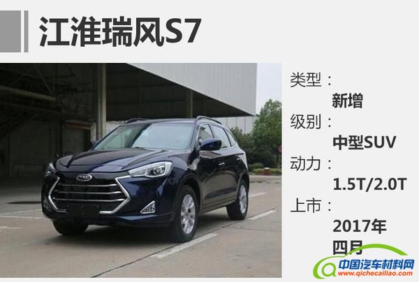 SUV，2017新车，江淮瑞风S7
