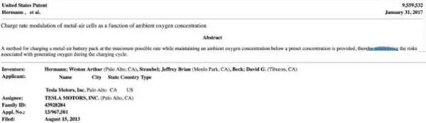 ，特斯拉电池技术,特斯拉锂空气电池，金属空气电池