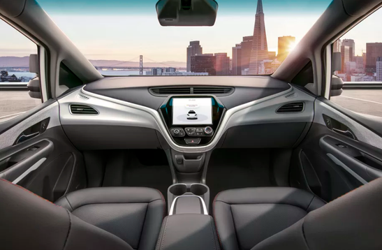 通用推Cruise AV无人驾驶汽车 无方向盘和刹车踏板
