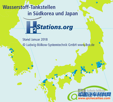 日本和韩国的加氢站