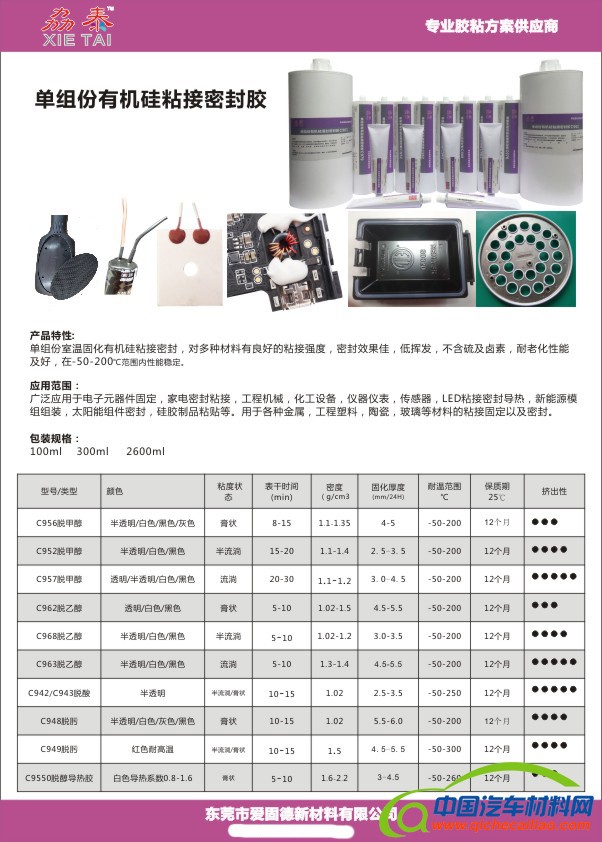 1单组份硅胶彩页