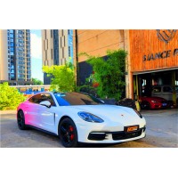 保时捷全车改色贴膜白渐变粉定制彩绘膜TeckWrap车身膜