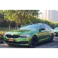 长沙汽车改色贴膜宝马全车改色超亮金属曼巴绿车身膜