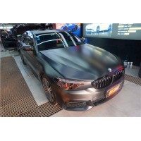 宝马五系全车改色电光黑车身膜长沙汽车改色贴膜汇格车研