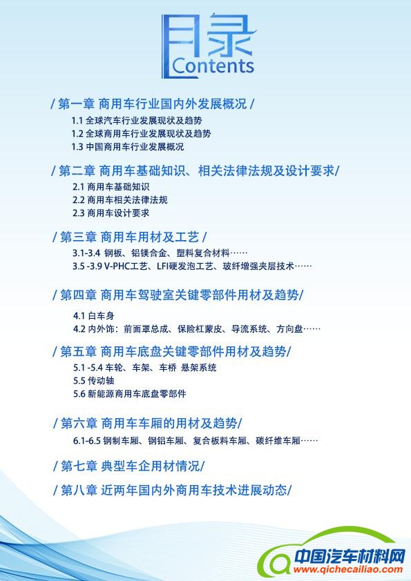 商用车年度报告目录