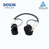 欧标双枪头三相32A带5米线充电枪厂家定制