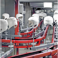 高品质摩托车头盔喷粉线